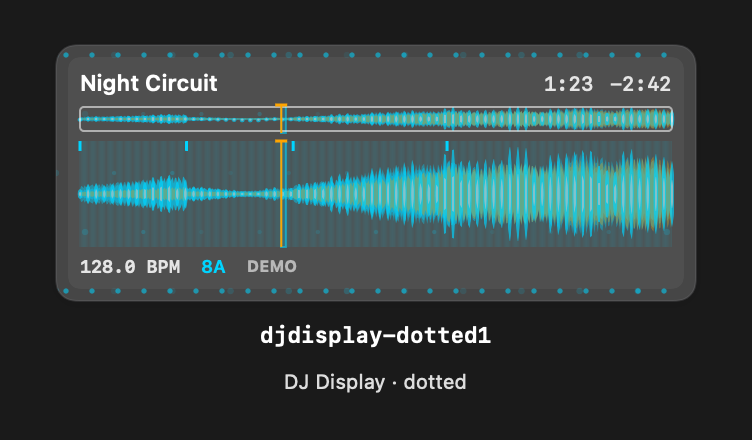 Djdisplay Dotted1 rendered Tandem component