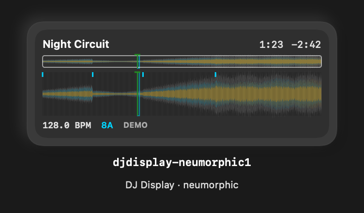 Djdisplay Neumorphic1 rendered Tandem component
