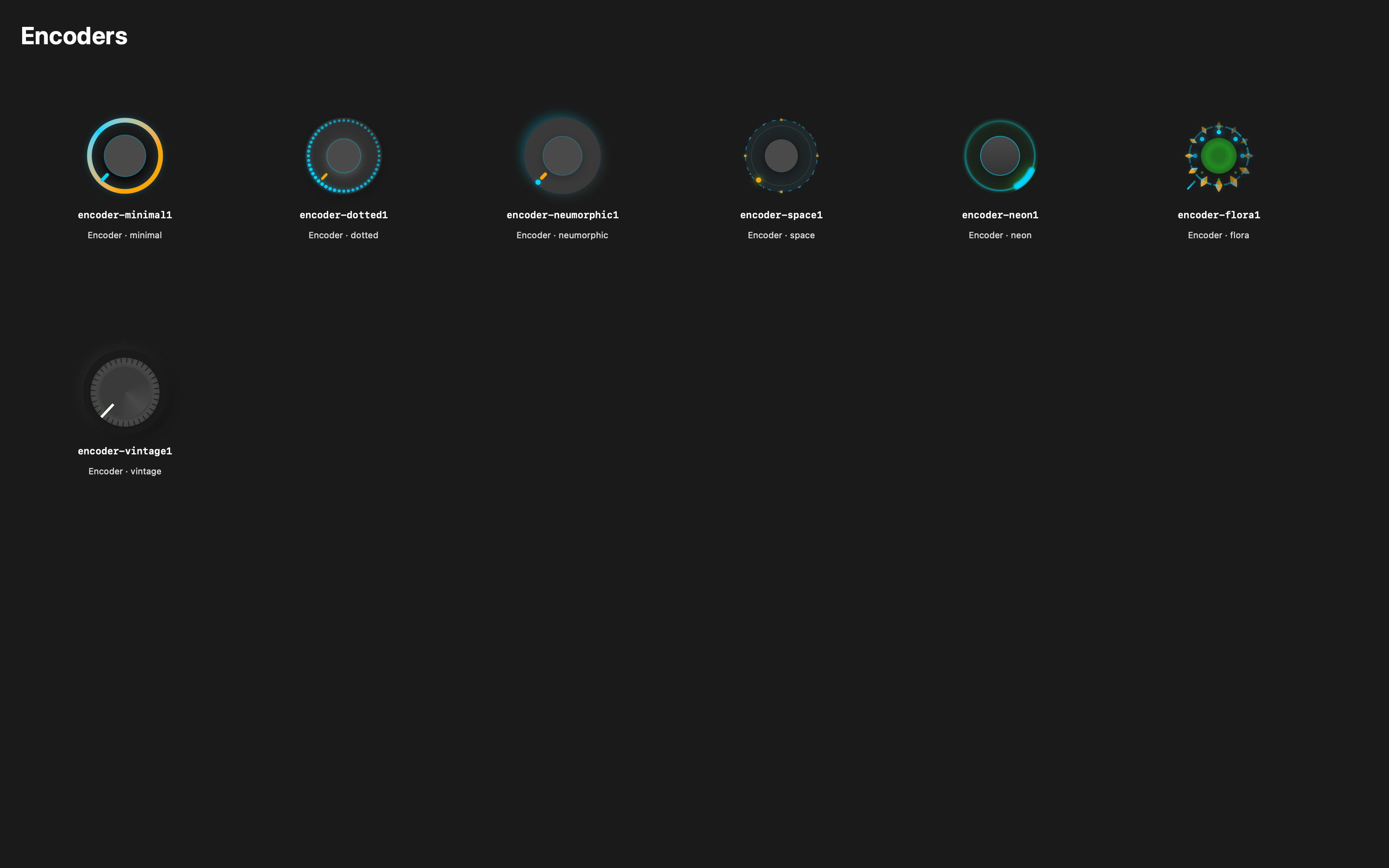 Encoders contact sheet