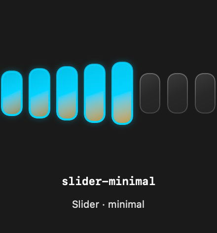 Slider Minimal rendered Tandem component