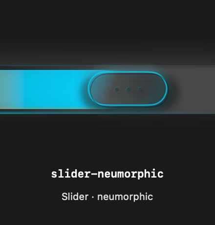 Slider Neumorphic rendered Tandem component
