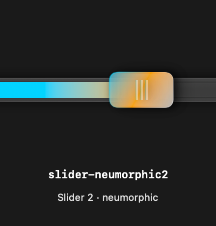 Slider Neumorphic2 rendered Tandem component