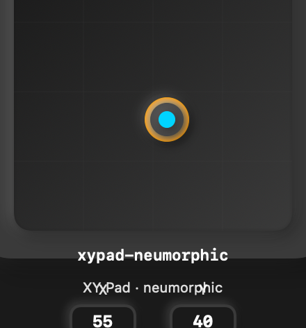 Xypad Neumorphic rendered Tandem component
